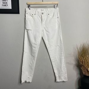 Moussy Vintage Jeans White Tapered Slim Fitting Denim Jeans Size 27/26